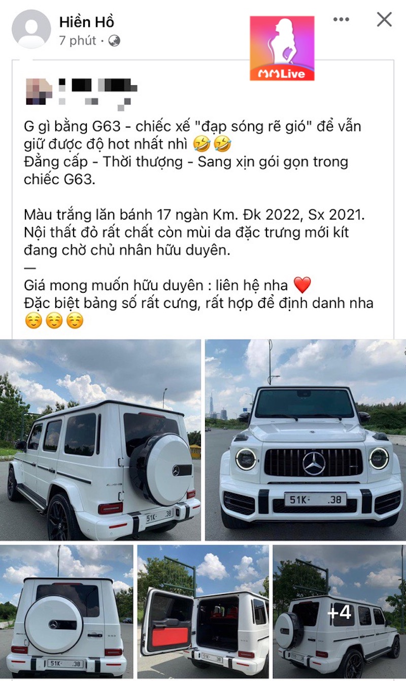 Bài post đăng bán chiếc xe